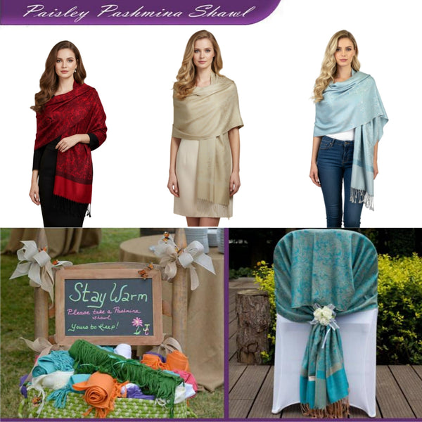 Light Paisley Pashmina Scarf Shawls