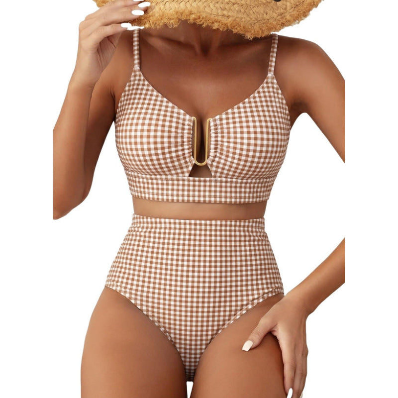 Women's Floral Print High-Waist U-Wire Bikini Set