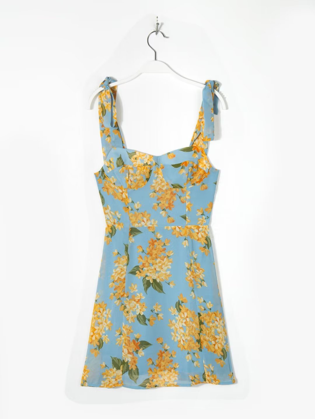 Summer Slim Fit Slimming French Retro Printed Waist-Controlled Short Dress