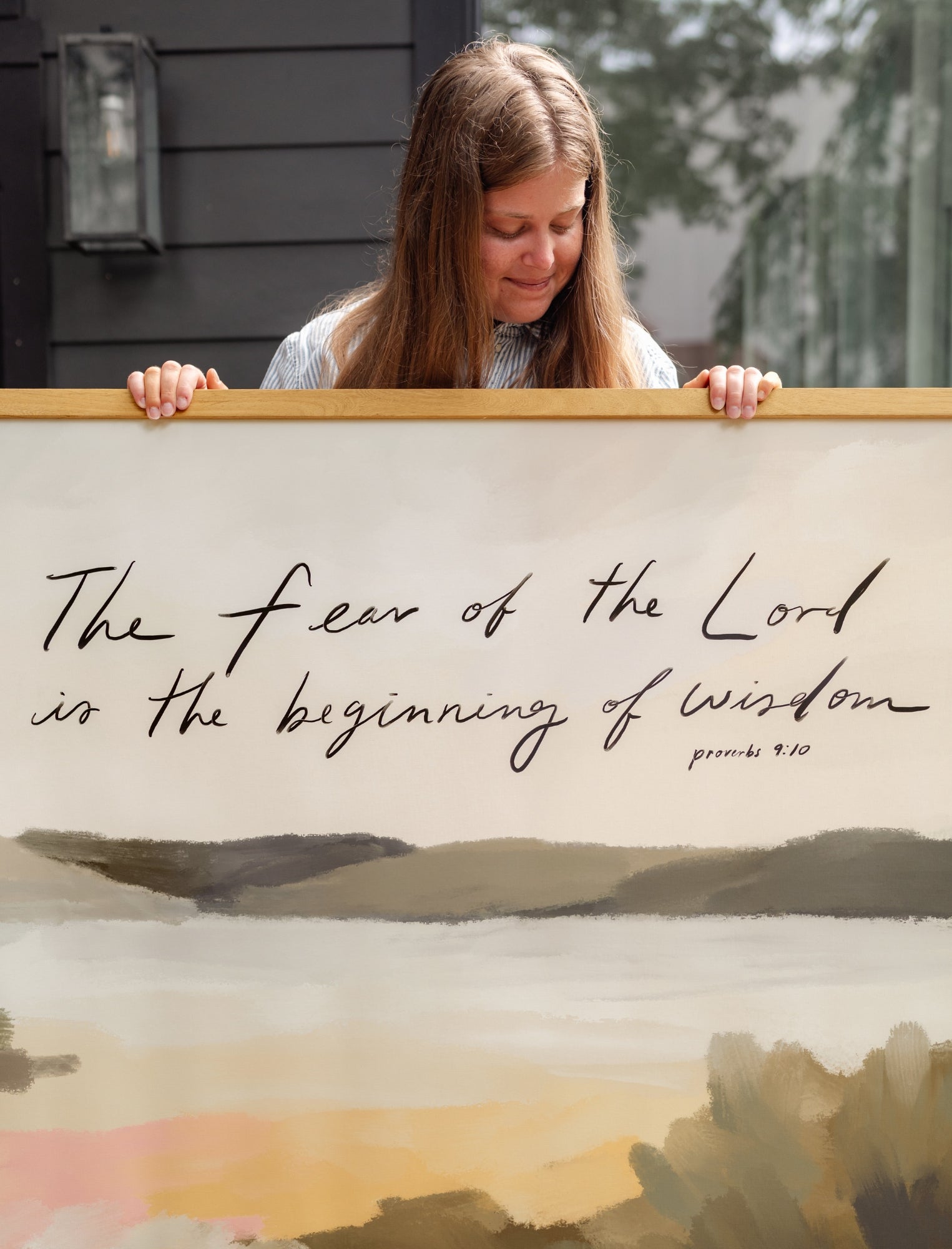 Large Canvas with Banner Wood: Fear of the Lord