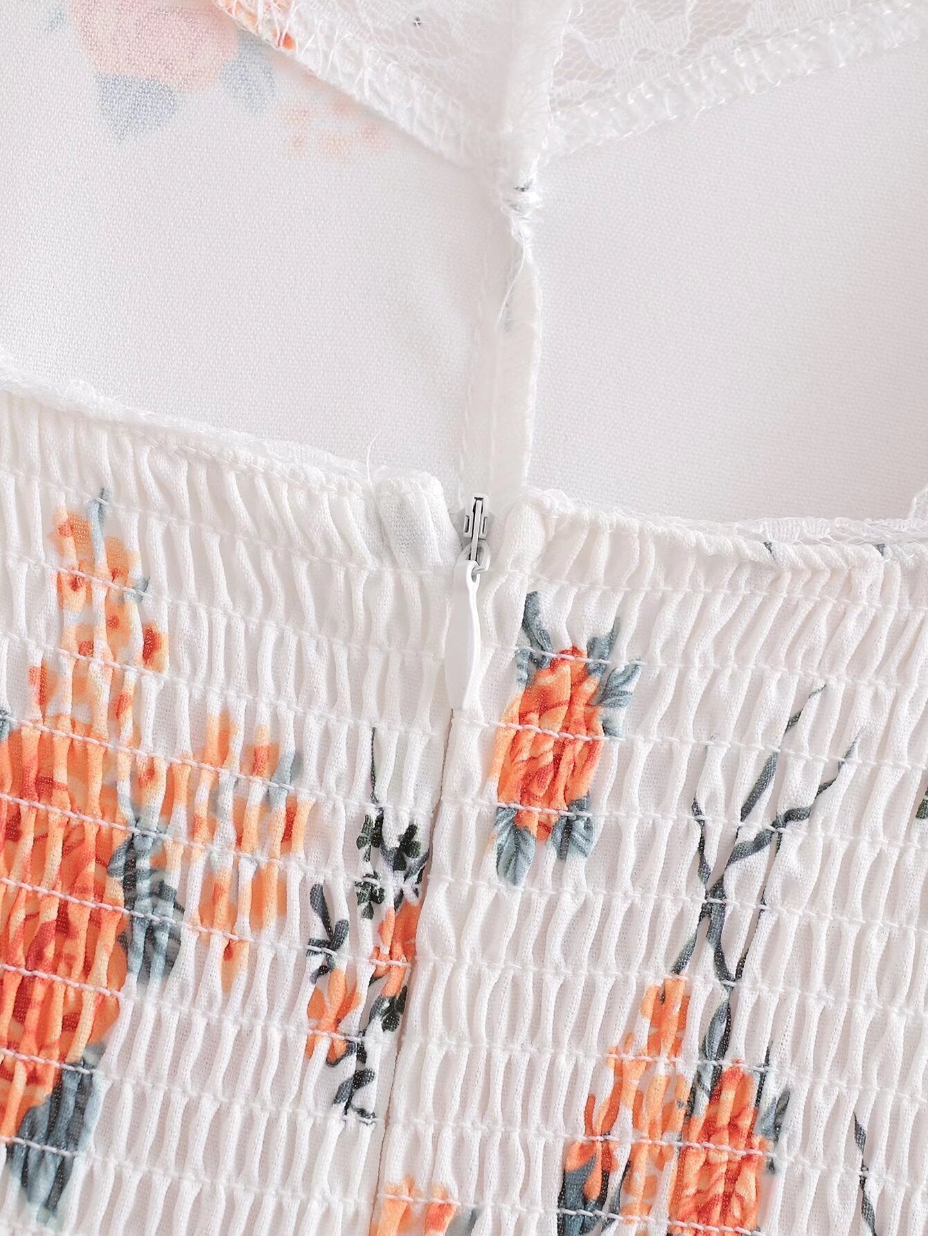 Spring Women Clothing Sweet Lace Stitching Printing Slip Dress