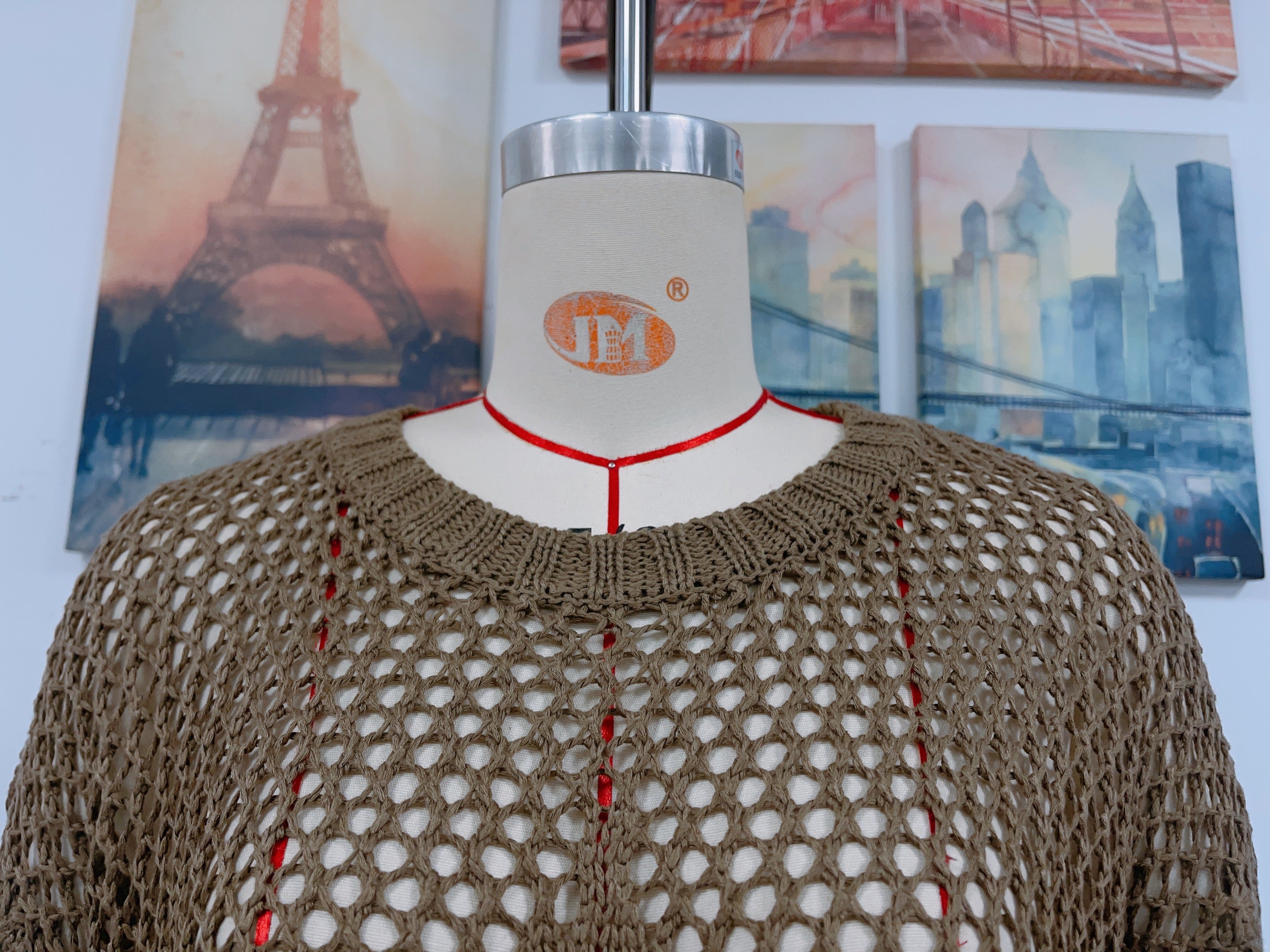 Summer Women Round Neck Five Pointed Star Sexy Cutout Pullover Women Knitwear