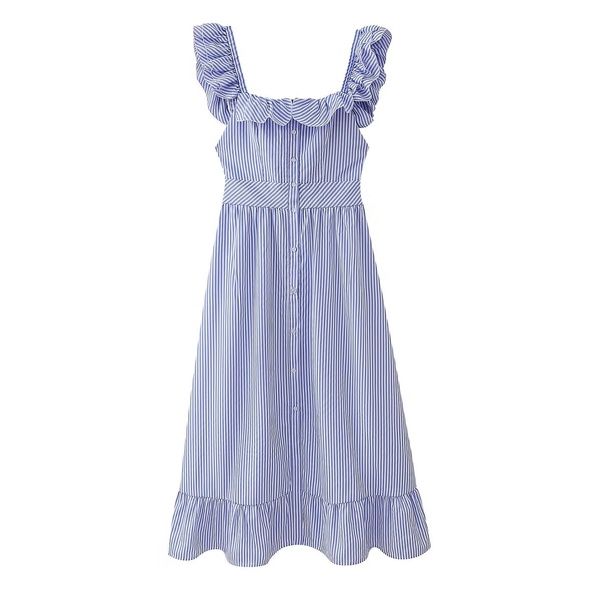 Spring Flounce Oversized Plaid Sleeveless Dress