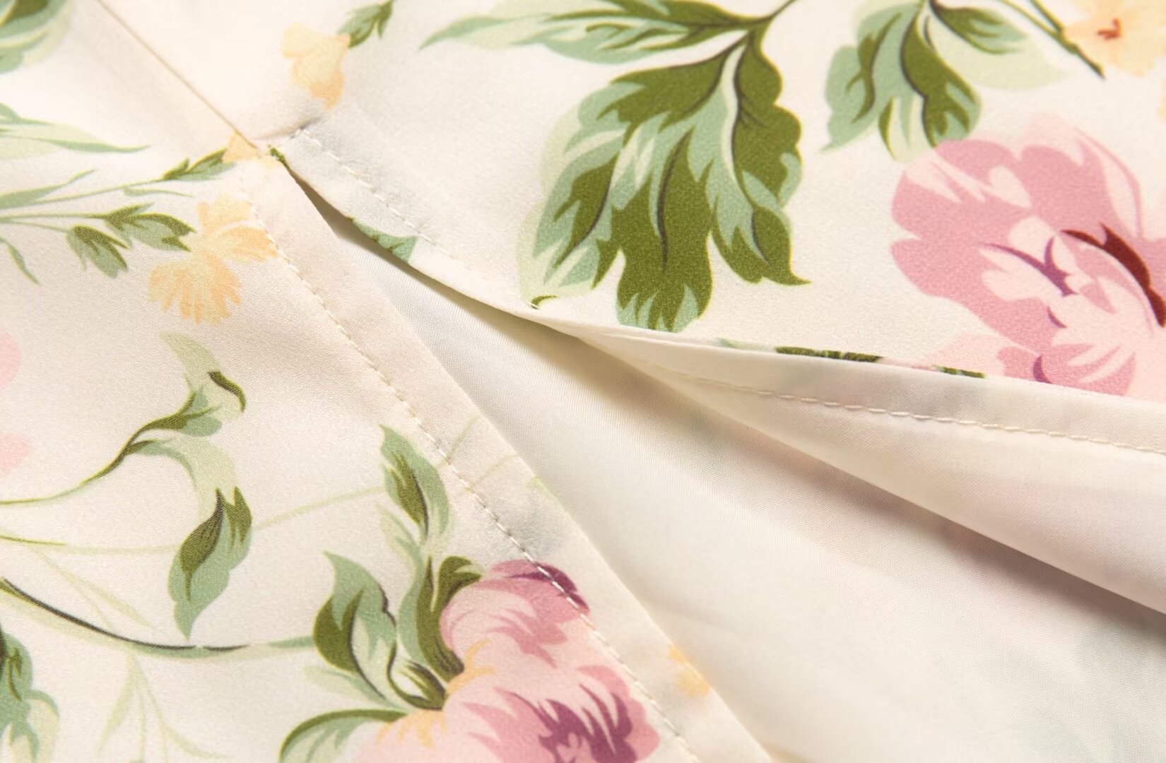 Summer French Vintage Floral Printed High Waist Sexy Side Split Hem Sling Dress