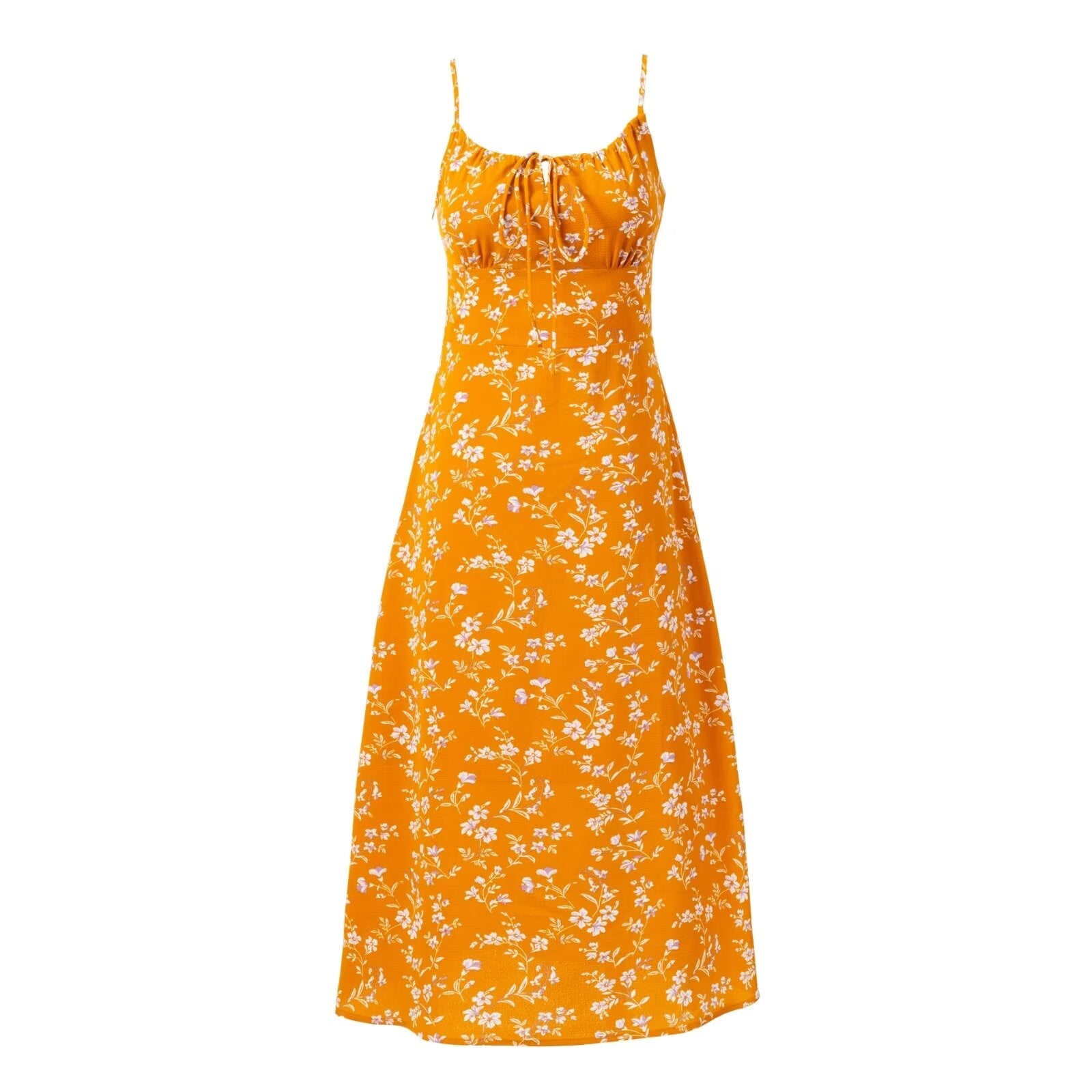 Summer Women Sexy Sexy Vacation Maxi Dress Casual Small Floral Tight Waist Sling Dress