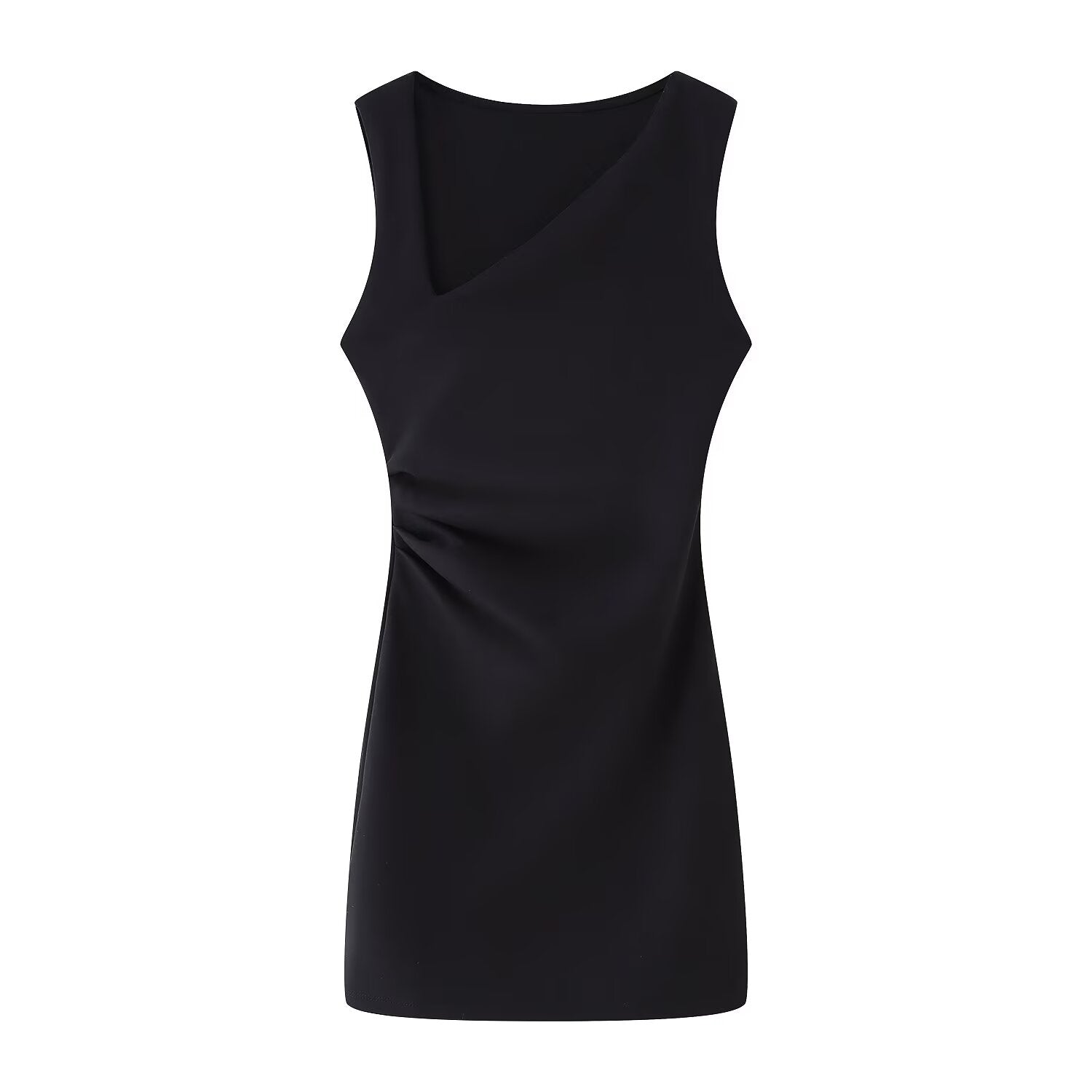 Women Clothing Spring Summer Casual Pleated Decoration Short Dress