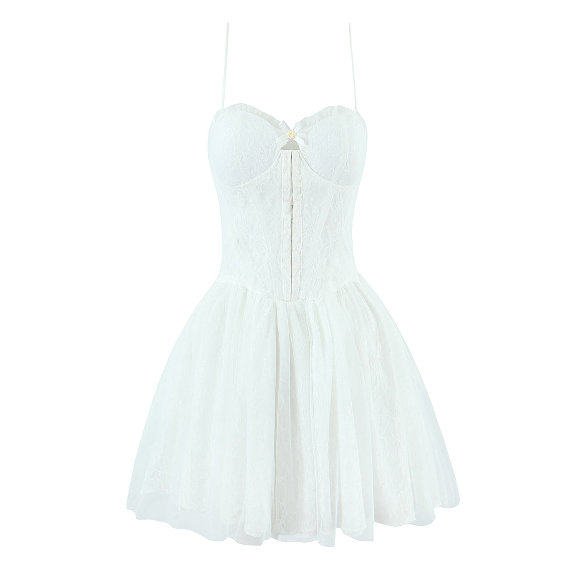 Spring Summer Vacation Sexy Little Fresh Sweet Spicy Waist Shaping Lace Embroidery Dress