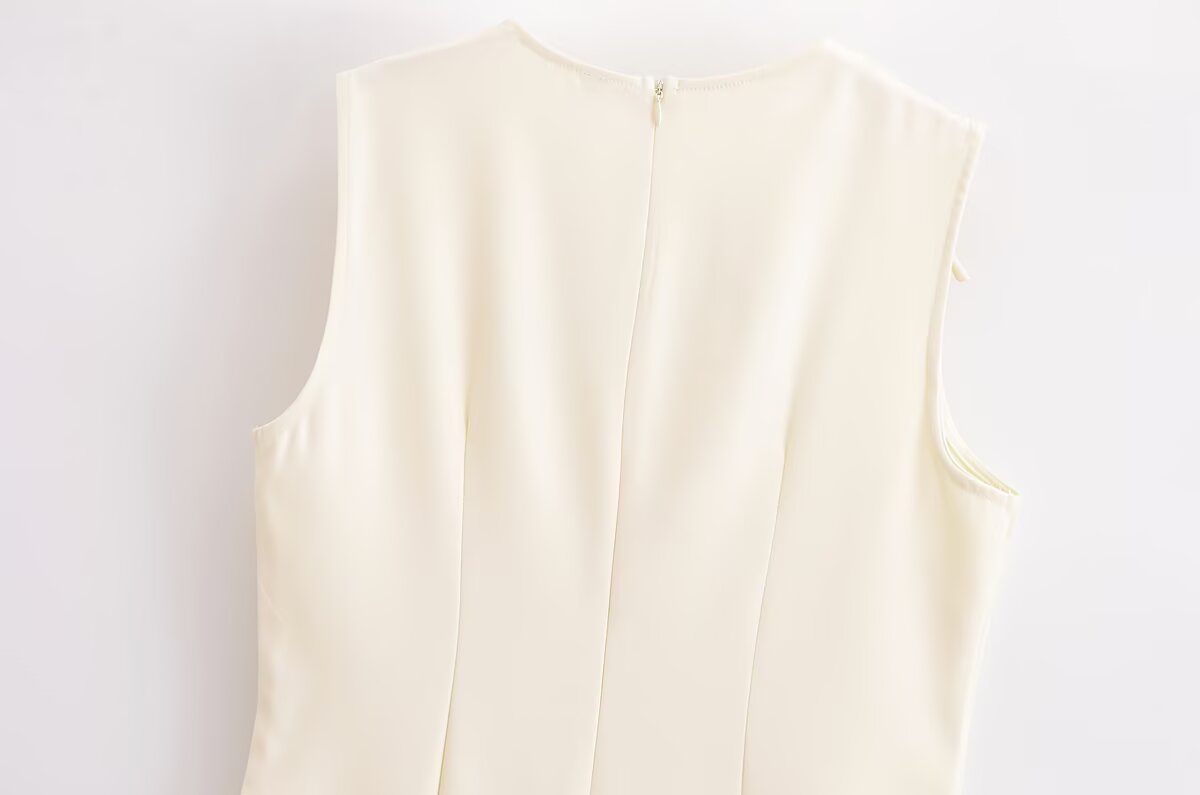 Spring Women Clothing Minimalist Bowknot Lace up Crew Neck Dress