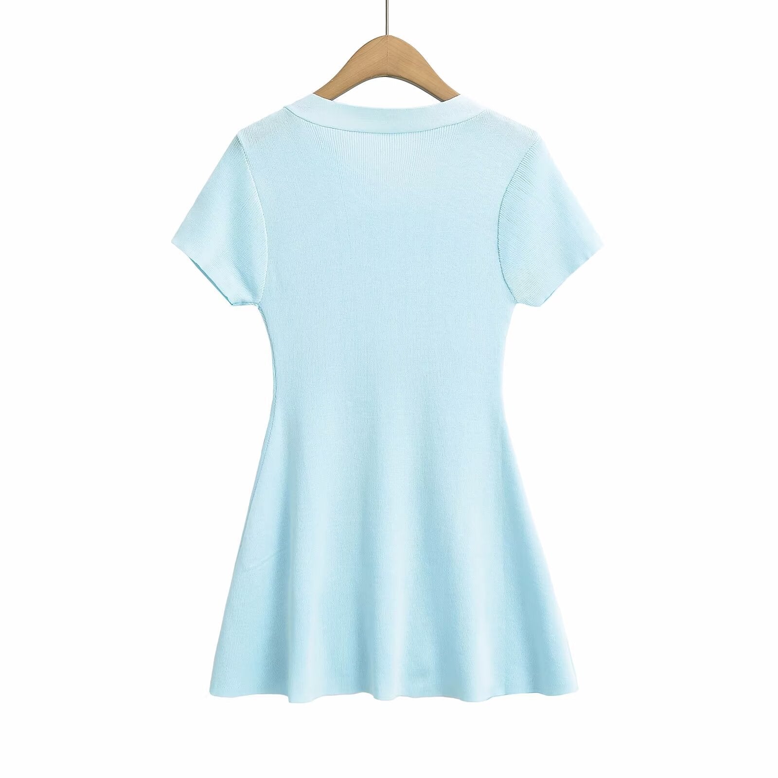 Summer Side Bow Decoration Lady Short Sleeve Dress