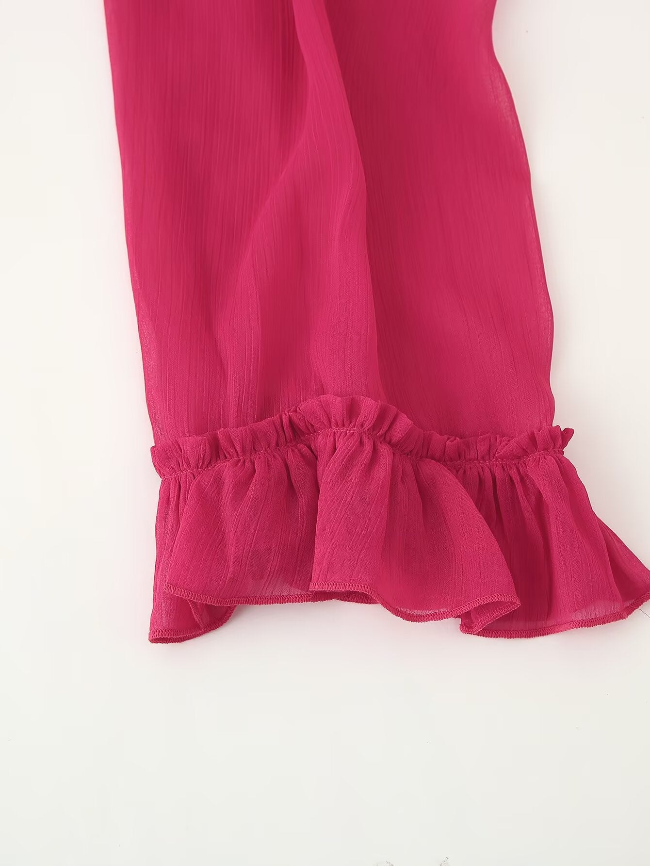 French Summer Youthful Looking Dress Lace up Tassels Loose Fitting Short Stitching