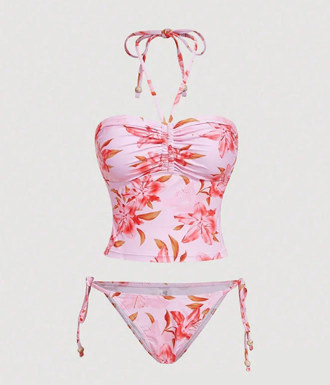 Trend Swimsuit Sexy Split Sexy Apron Slim Slimming Women Short Strap Swimsuit