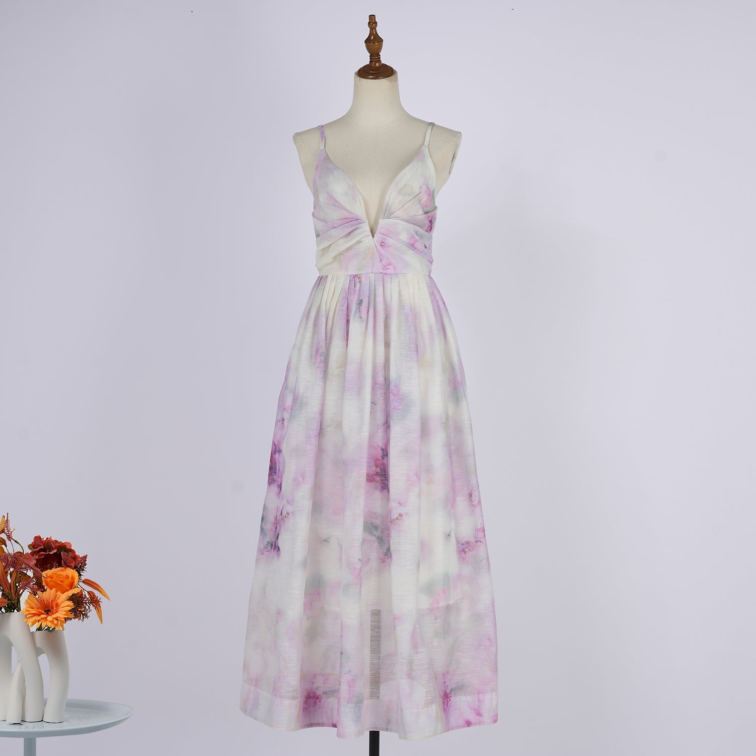 Women Summer Halter Floral Sleeveless Design Maxi Dress