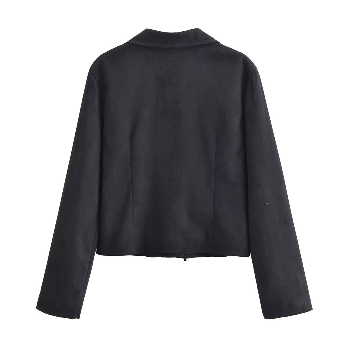Women Clothing Winter Graceful Fashionable Suede Effect Long Sleeve Lace up Shirt
