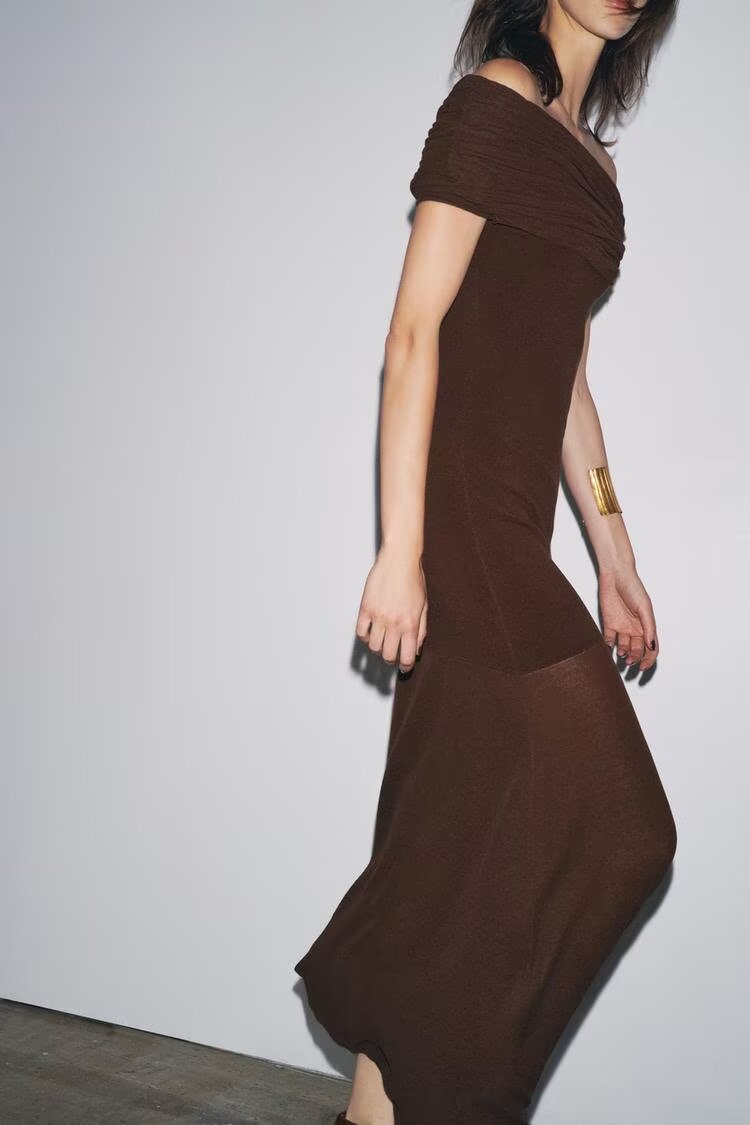 Summer Sense Cold Shoulder Knitted Dress