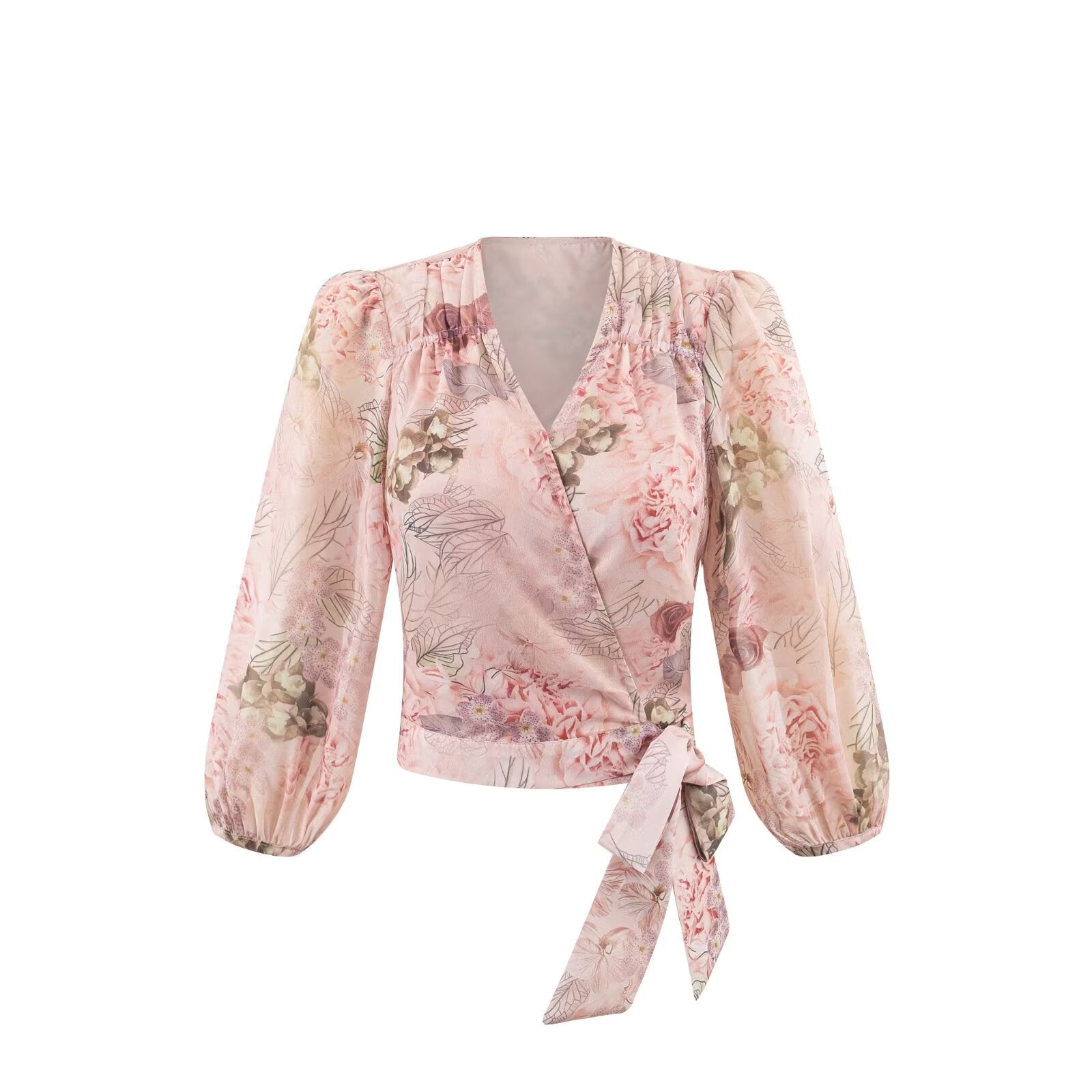 Winter Sexy Cross V Shaped Lace up Waist Controlled Vacation Casual Printed Shirt