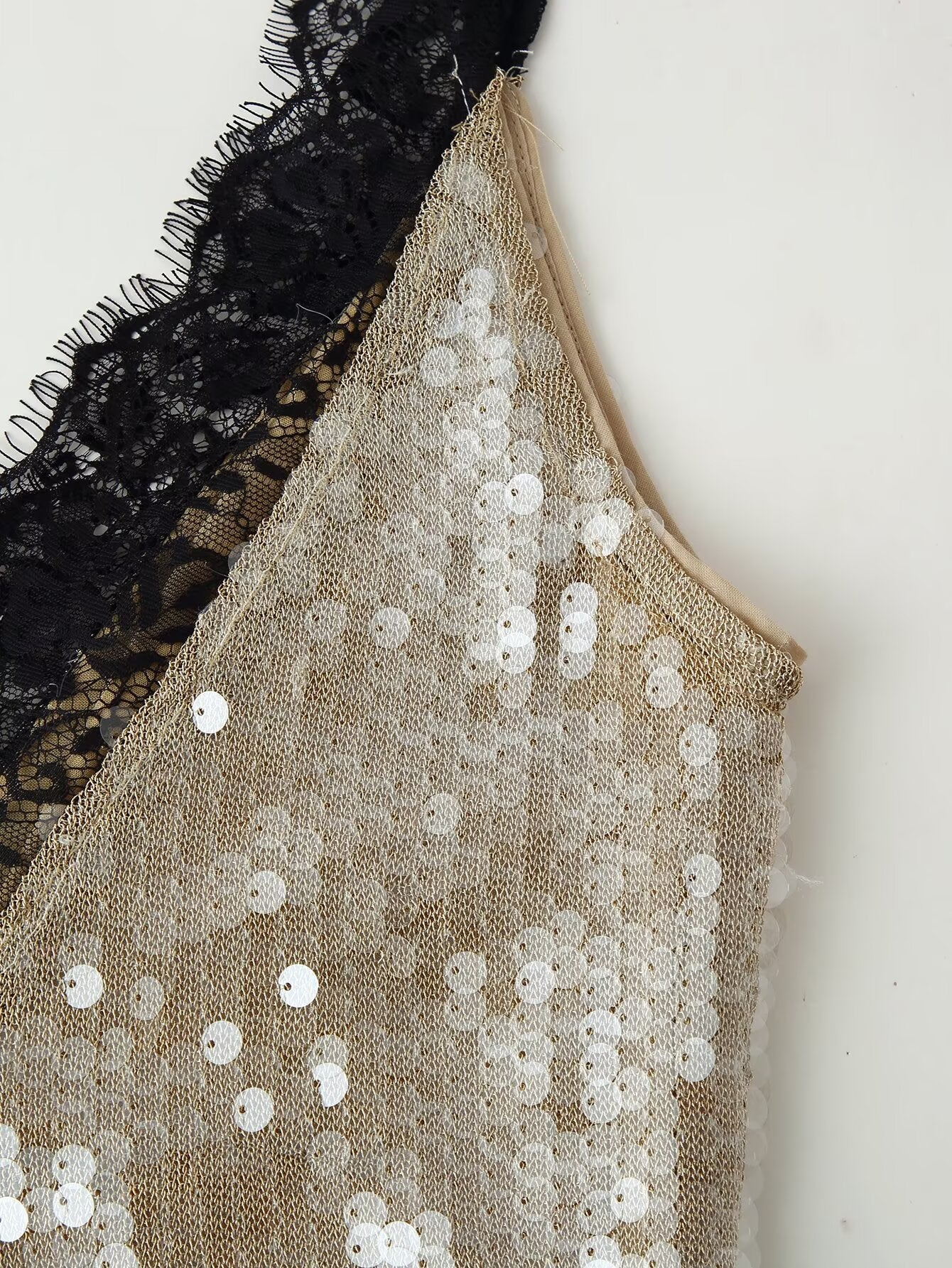 Women Clothing Top Beads Decoration Lace Dress
