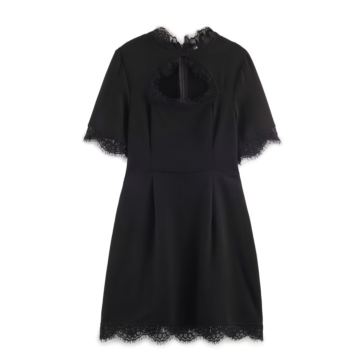 Elegant Women Slim Lace Stitching Sexy Sheath Dress