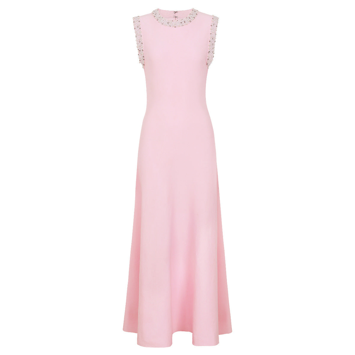 Summer Ladies Internet Popular Slim-Fitting Slimming Rhinestone Sleeveless Maxi Dress Women