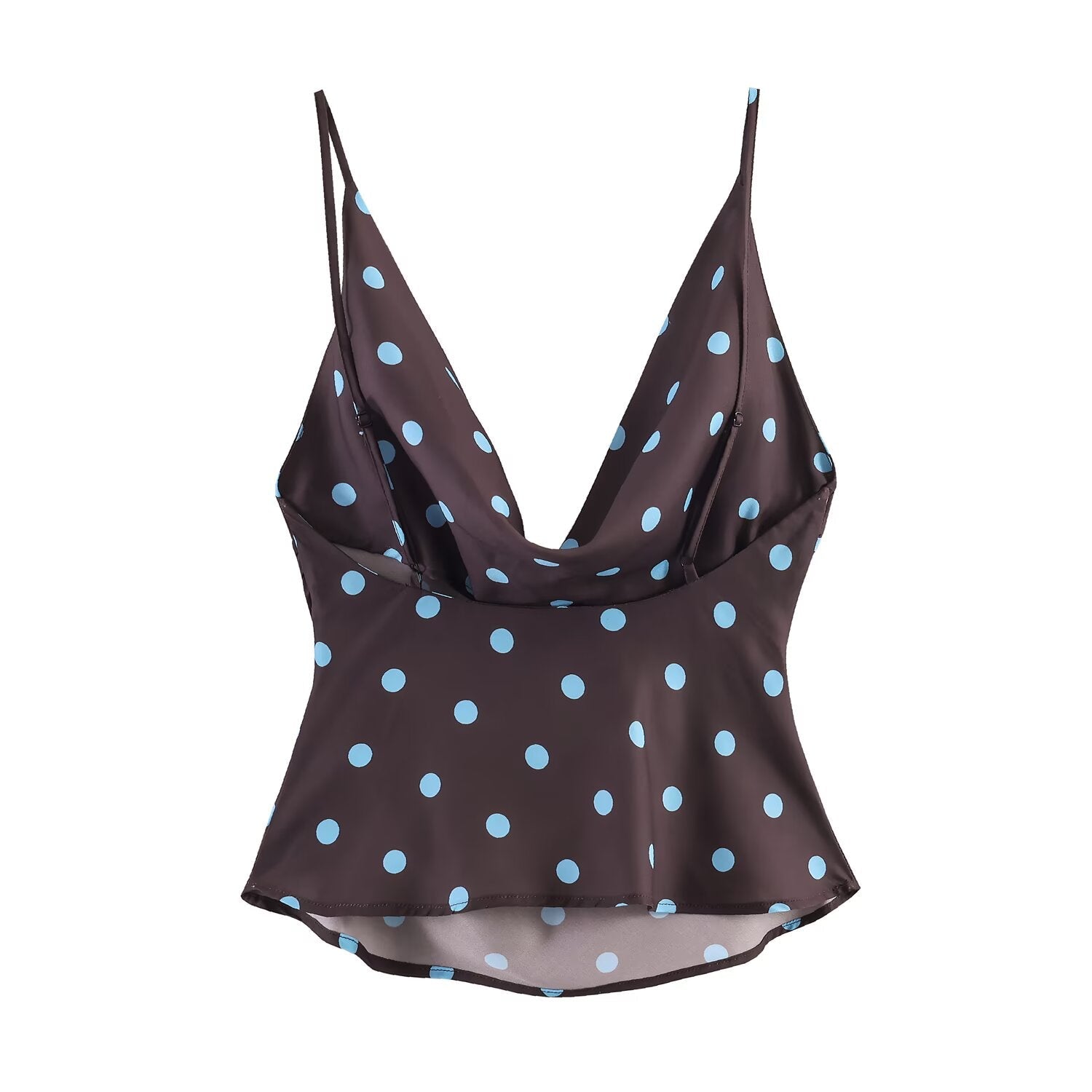 Women Clothing Drape Polka Dot Brace Top