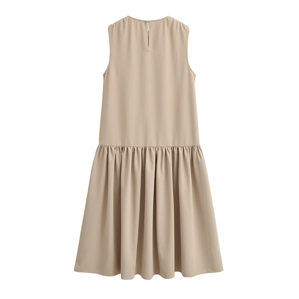 Women Summer Patchwork Sleeveless Puffy Dress