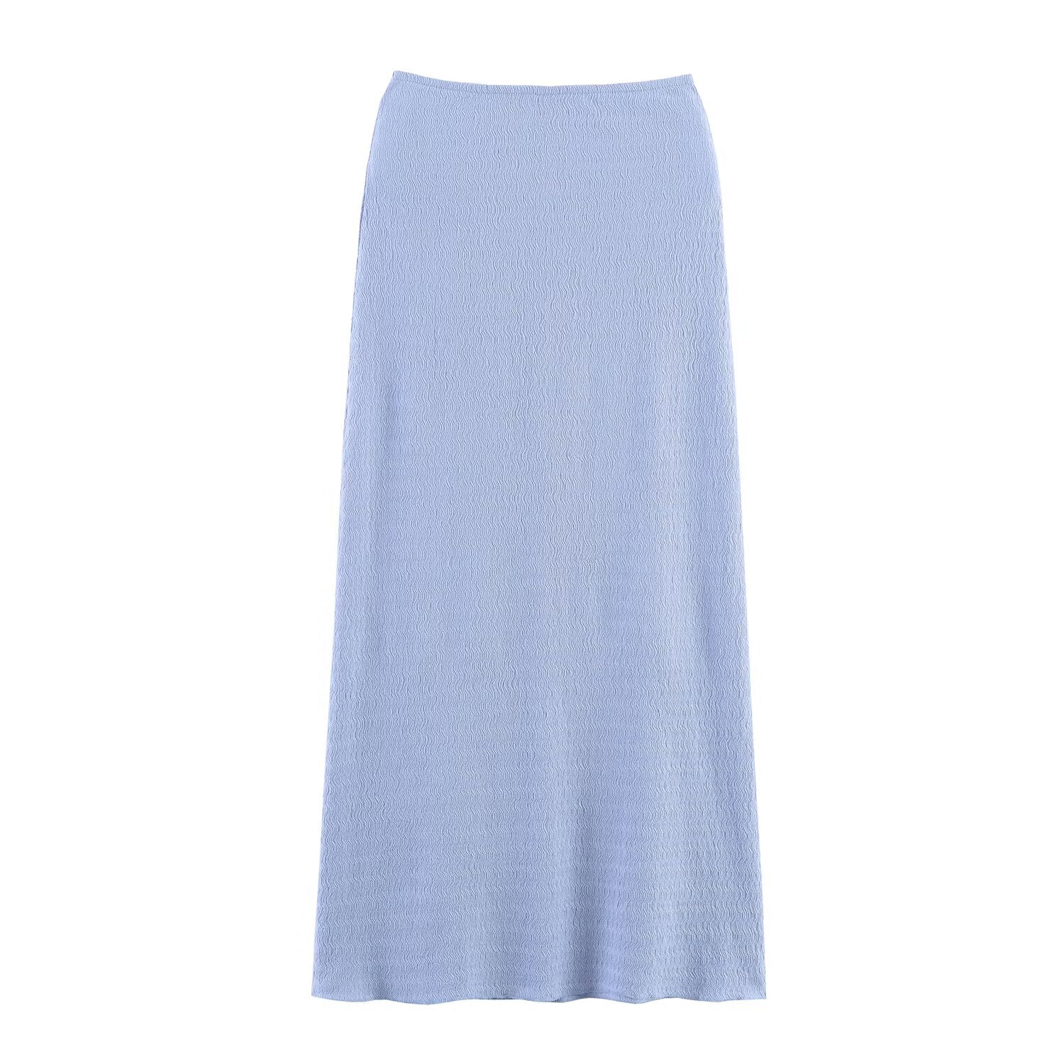 Women Summer Texture Tank Top Midi Skirt Set