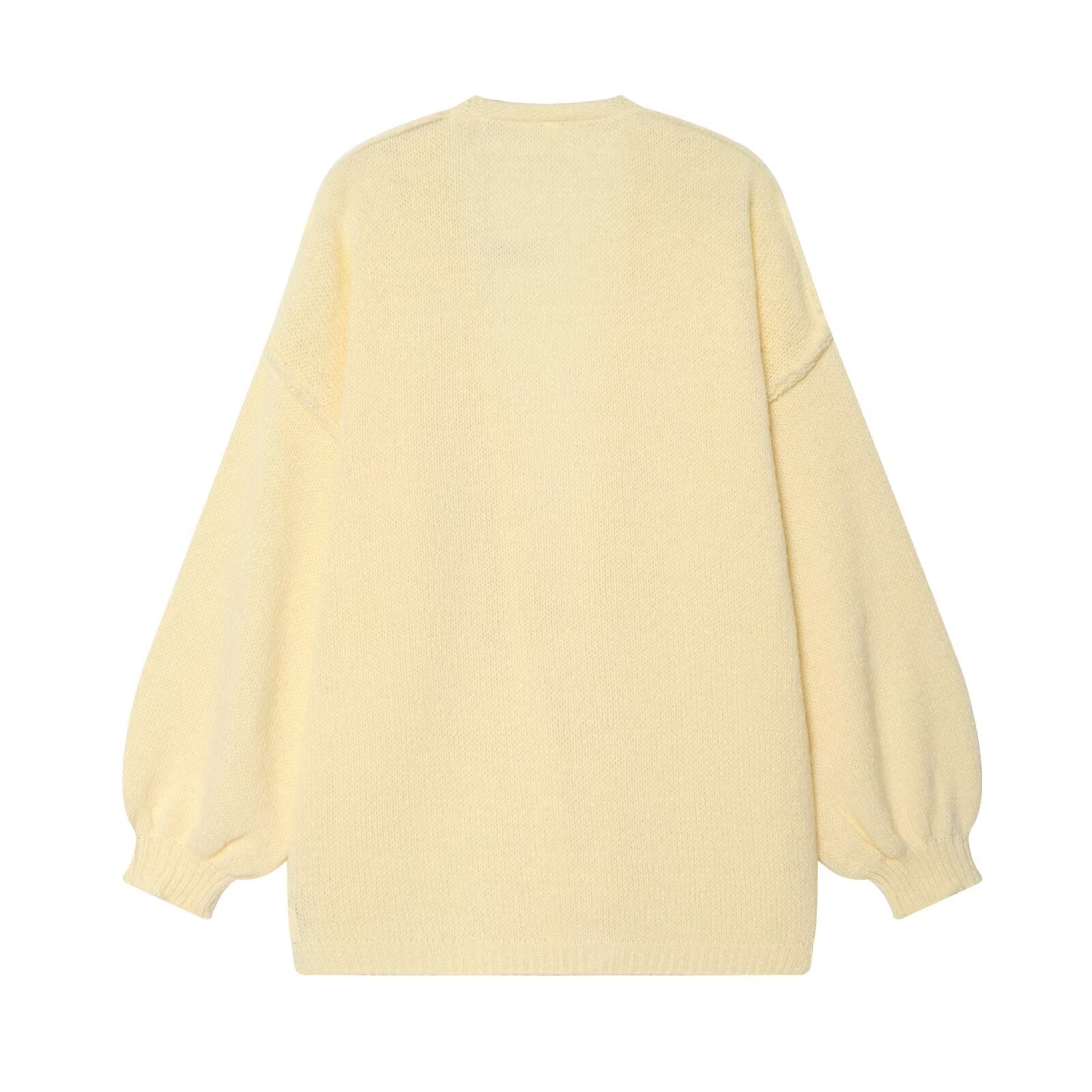 Women Clothing Fall Simple Thick Needle Idle Mid Length Sweater