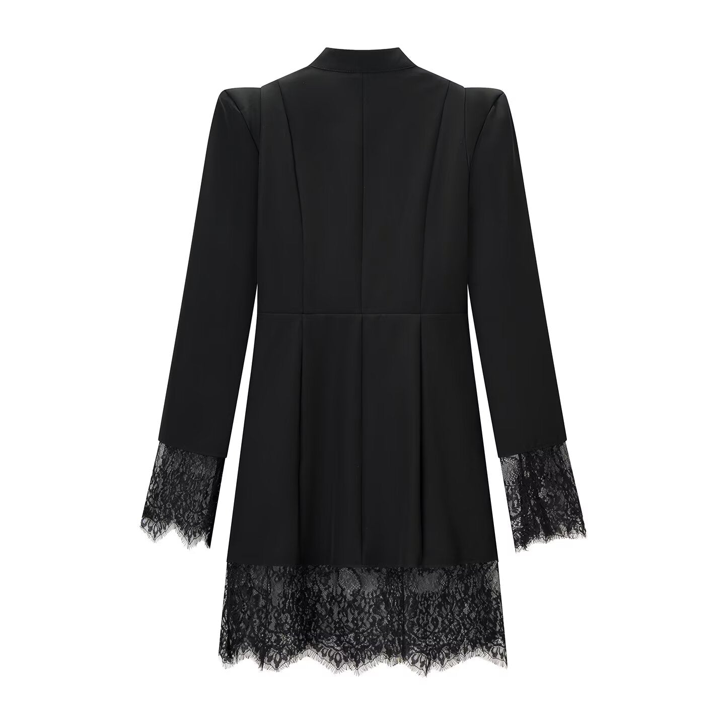 Trendy Hollow Out Cutout Long Sleeve Lace Splicing Dresses