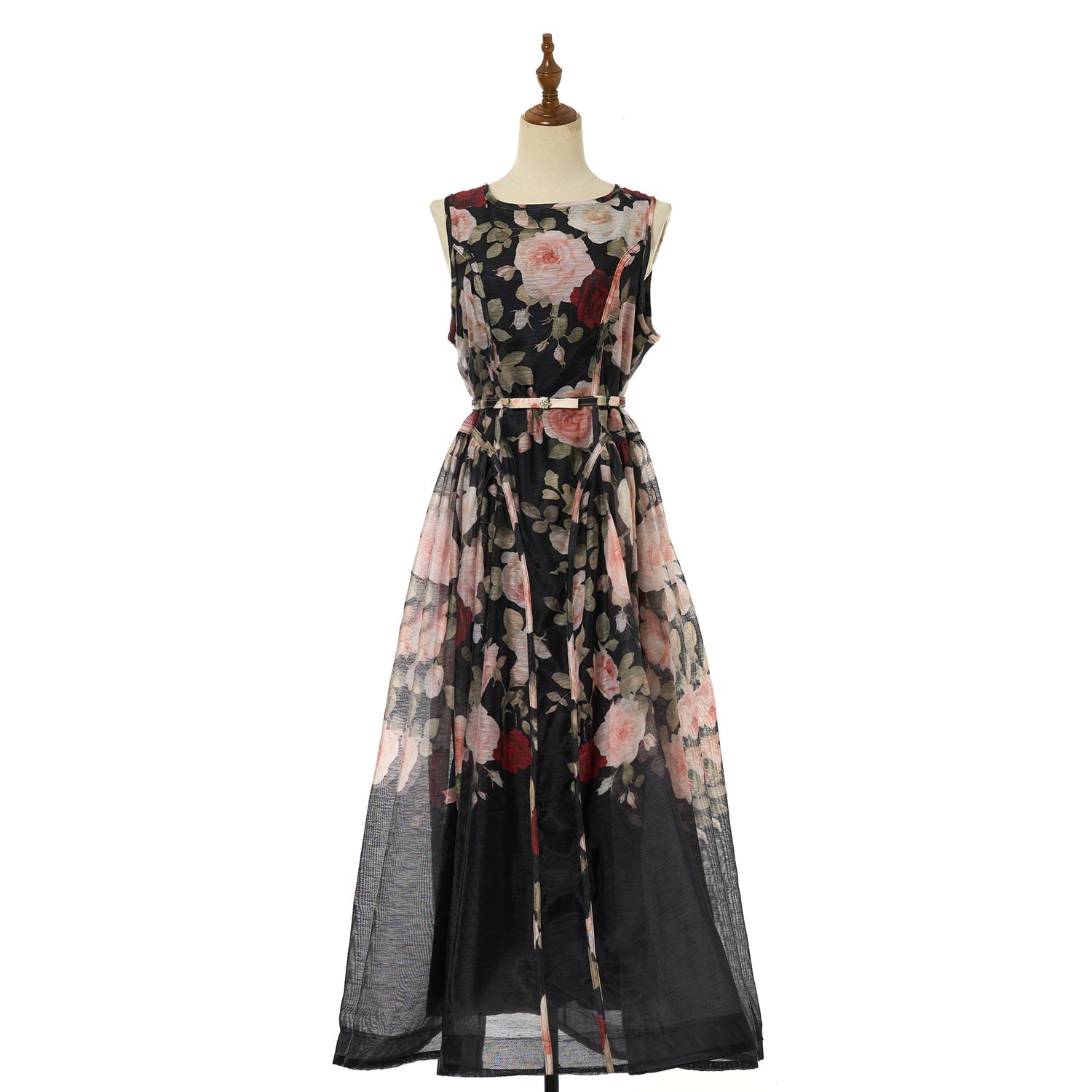 Woman Elegant French Style Sleeveless A Line Long Dress