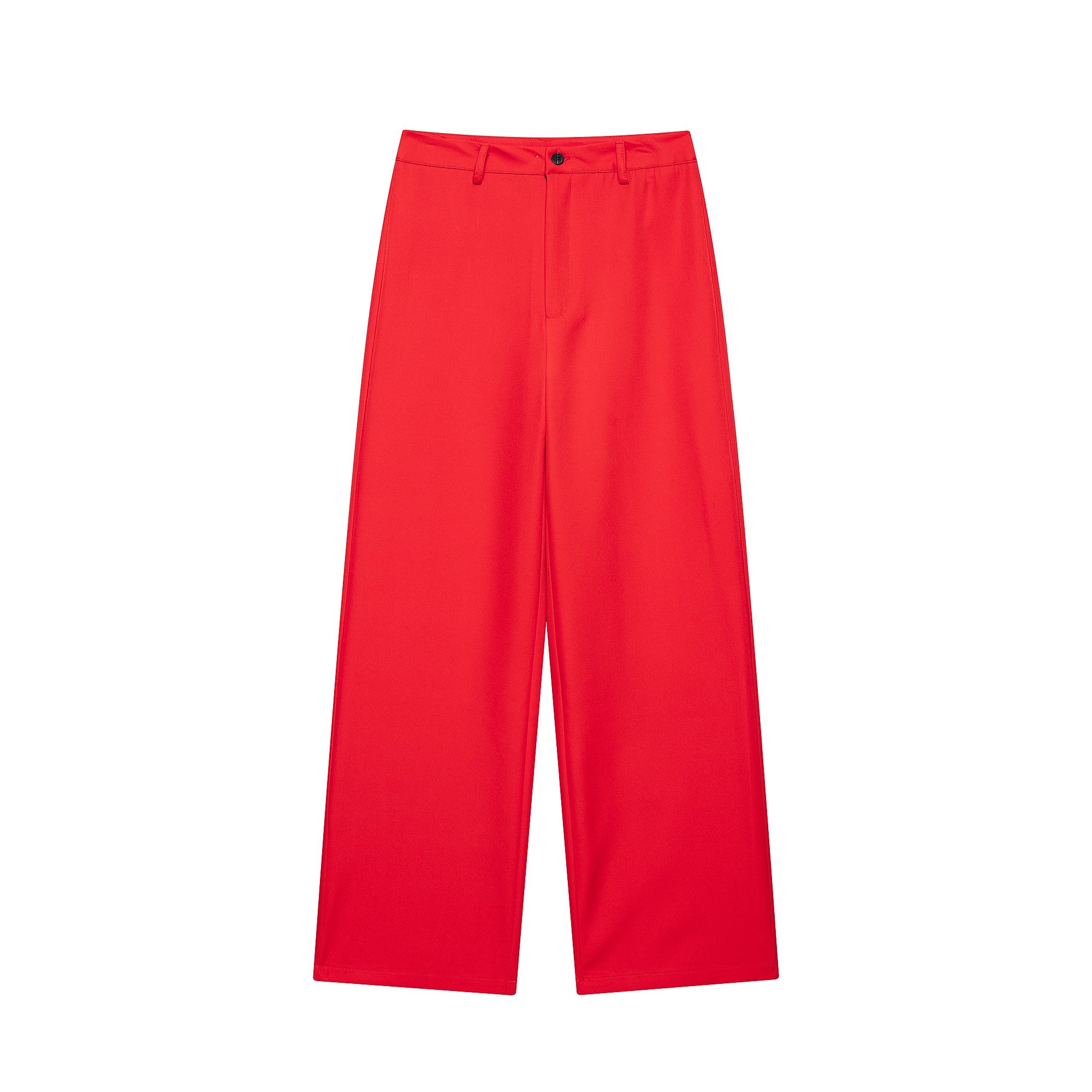 Women V neck Backless Hanging Collar Vest High Waist Straight Leg Pants