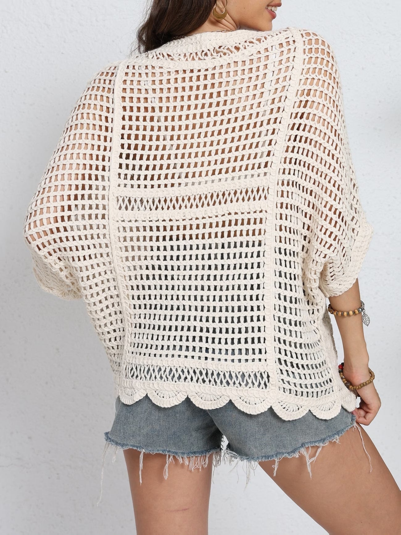 Women Summer Vacation Short Sleeved Knitted Top
