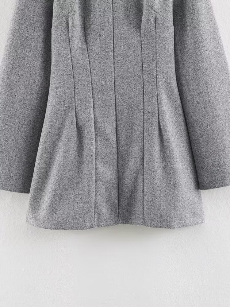 Women Clothing Summer Fashionable Simple Flared Long Sleeve Design Waist Dress