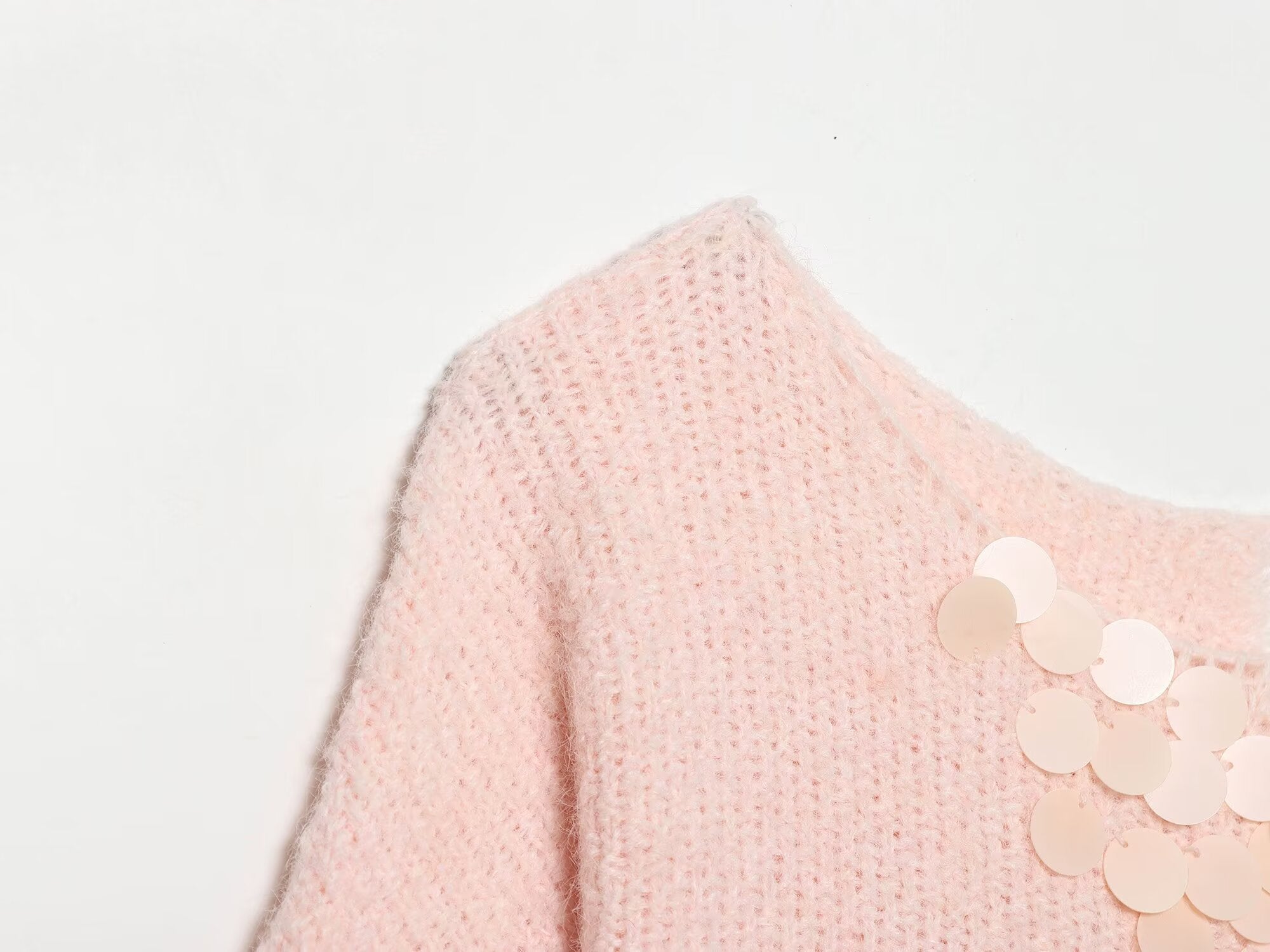 Women Clothing Summer French Gentle Handmade Sequin Accessories Sweater