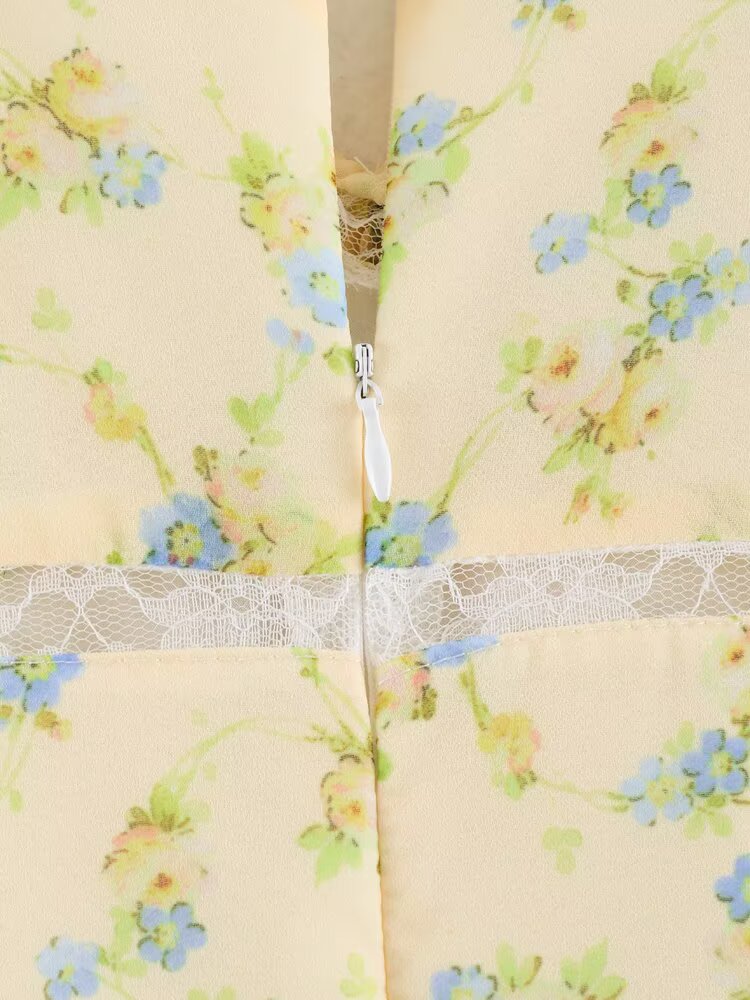 Women Clothing French Floral Lace Slim Fit Long Hip Dress