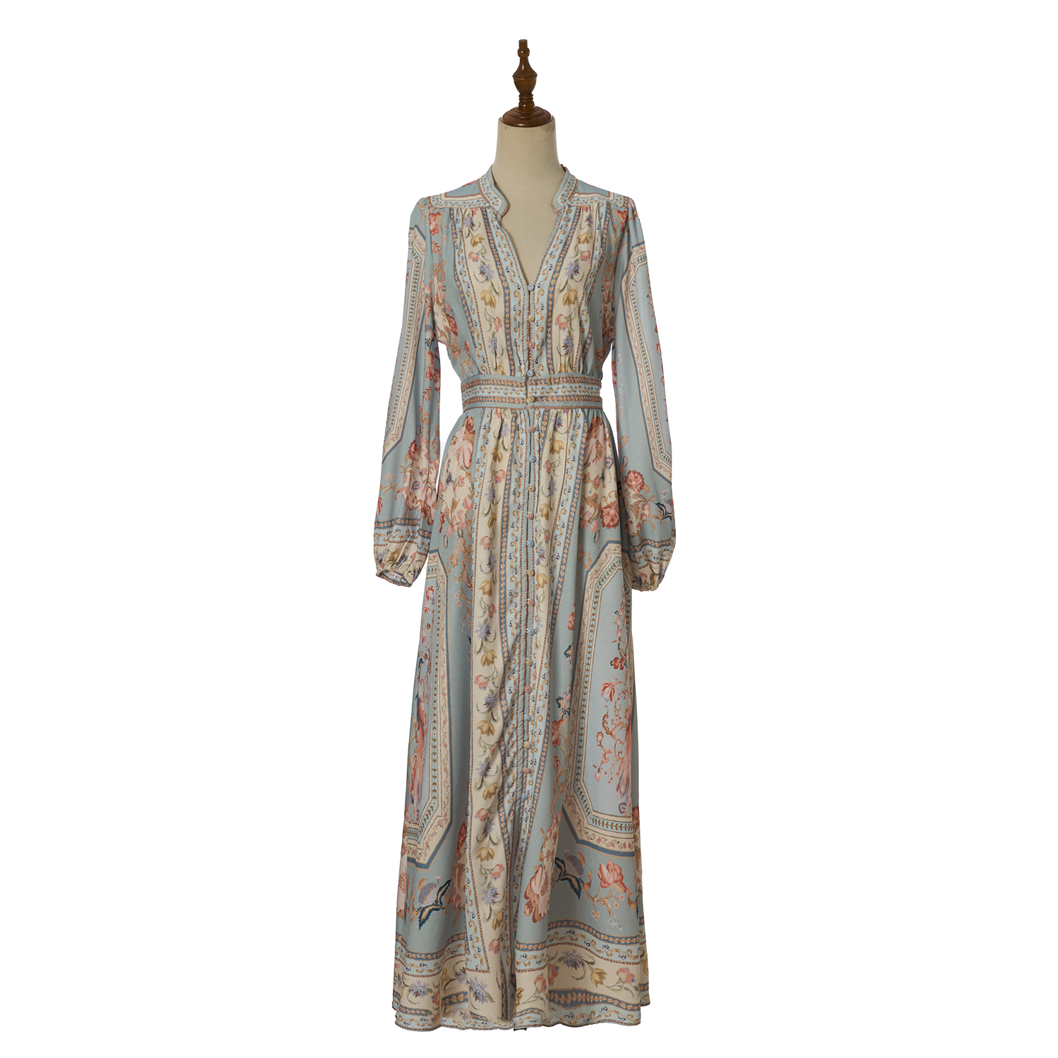 Women Summer Retro Print Shirt Dress