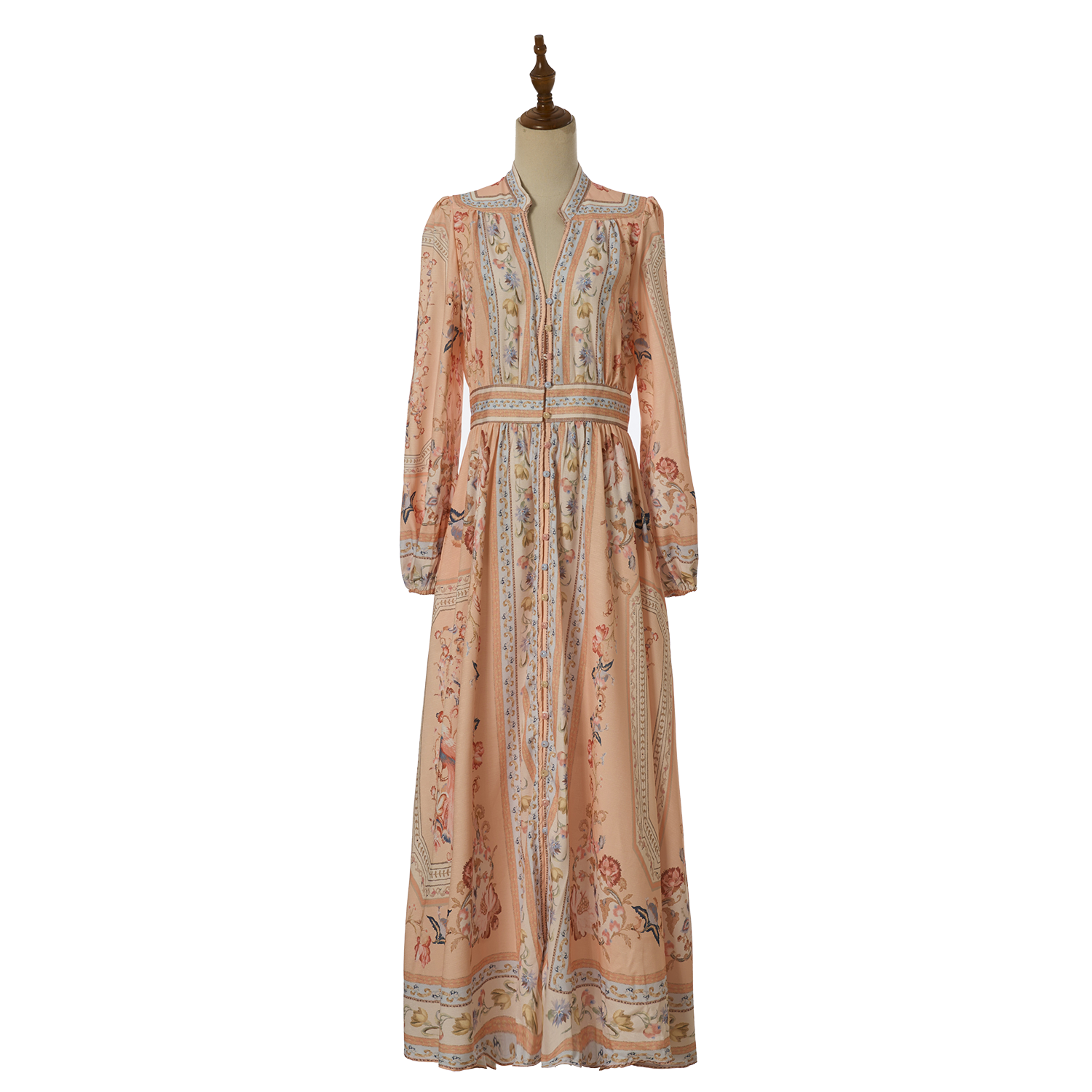 Women Summer Retro Print Shirt Dress