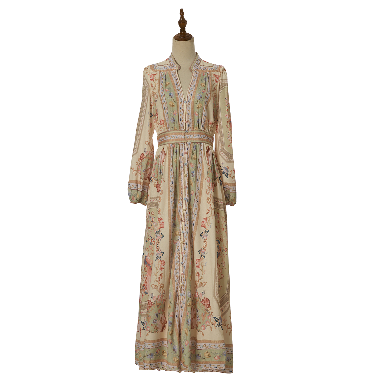 Women Summer Retro Print Shirt Dress