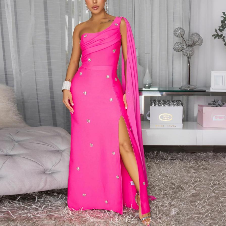 Women Clothing Split Cloak Dress Sleeveless Dress