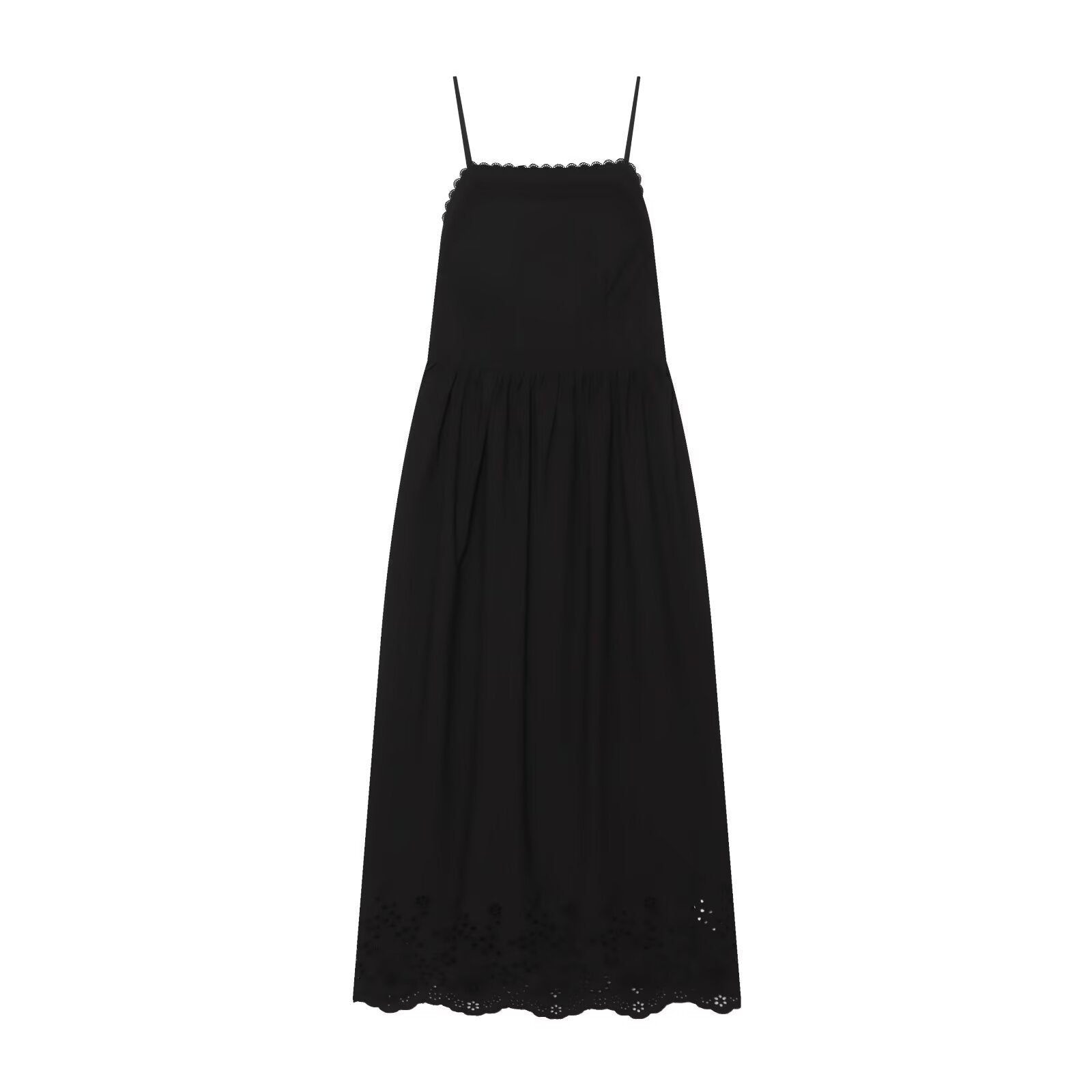 Women Hollow Out Cutout Embroidered Midi Strap Dress