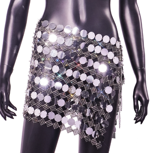 Summer Sexy Sequin Overall Skirt Two Piece Sets