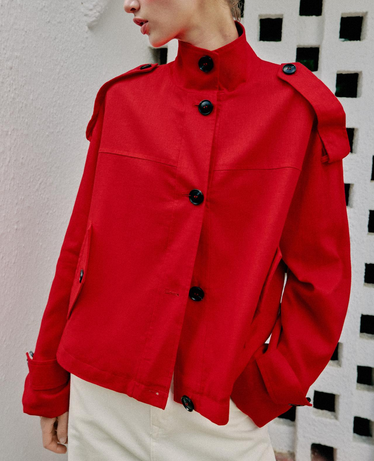 Women Clothing Simple Loose Single Breasted Casual Long Sleeve Stand Collar Coat