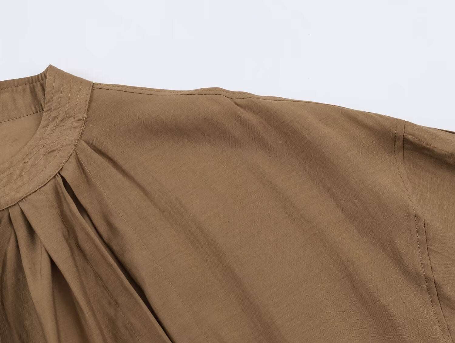 Women Clothing Summer Long Sleeve round Neck Vertical Loose Shirt Top