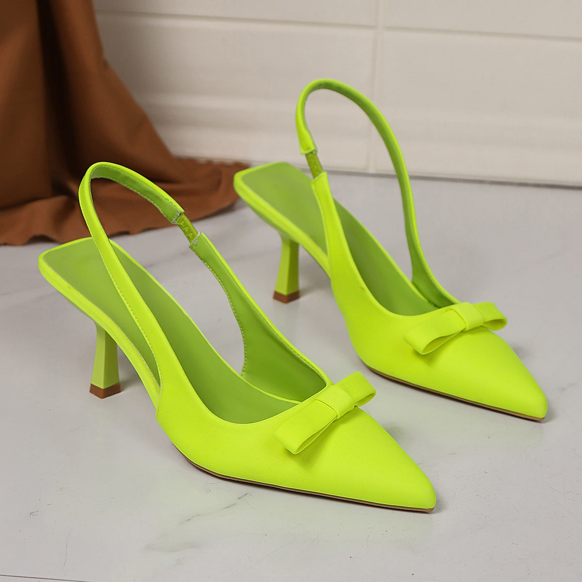 Women's Stiletto Heel Bow Ankle Strap Pumps