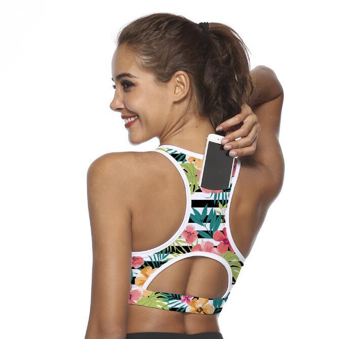 Women’s Pocket Sports Bra – Supportive Workout Bra with Phone Pocket