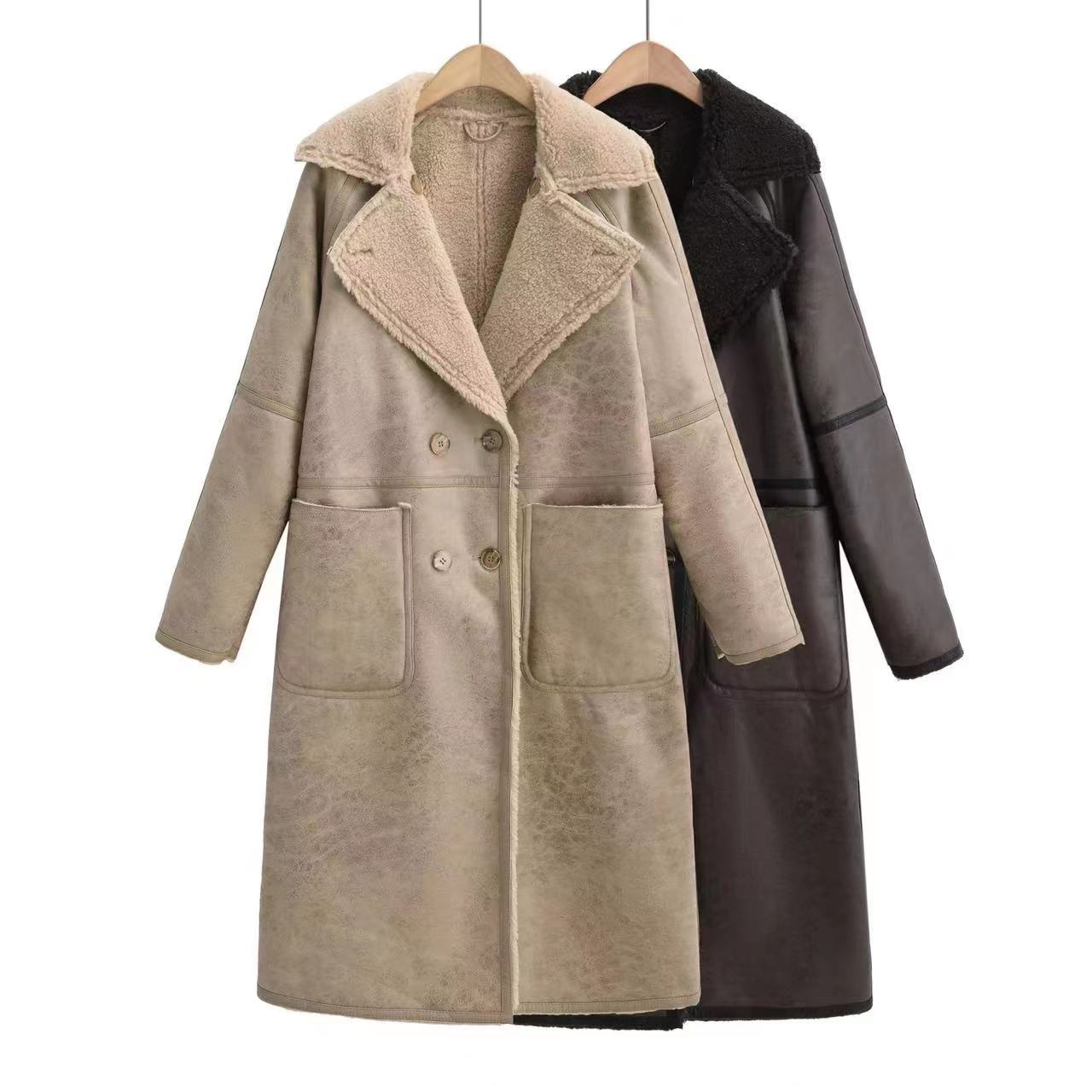 Women’s Belted Double-Breasted Winter Trench Coat