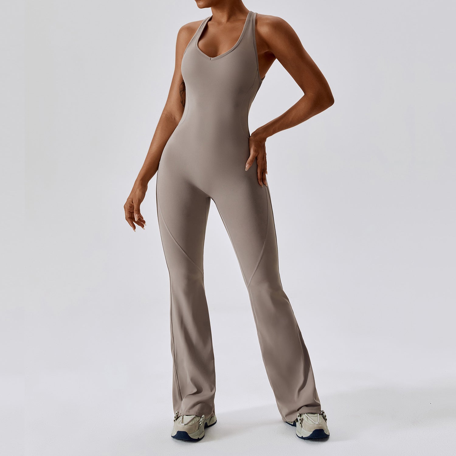 Women's Sleeveless Slim-Fit Long Pants Jumpsuit – Casual Sport Style