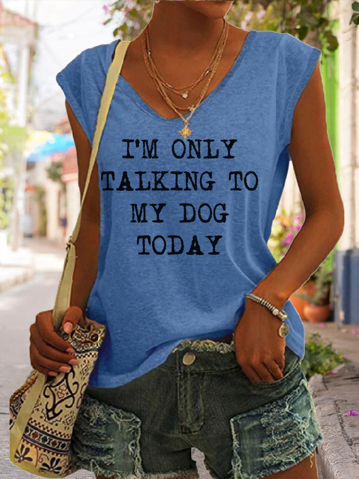 Women's V-Neck Printed Short Sleeve Loose Top – 14 Colors S–4XL