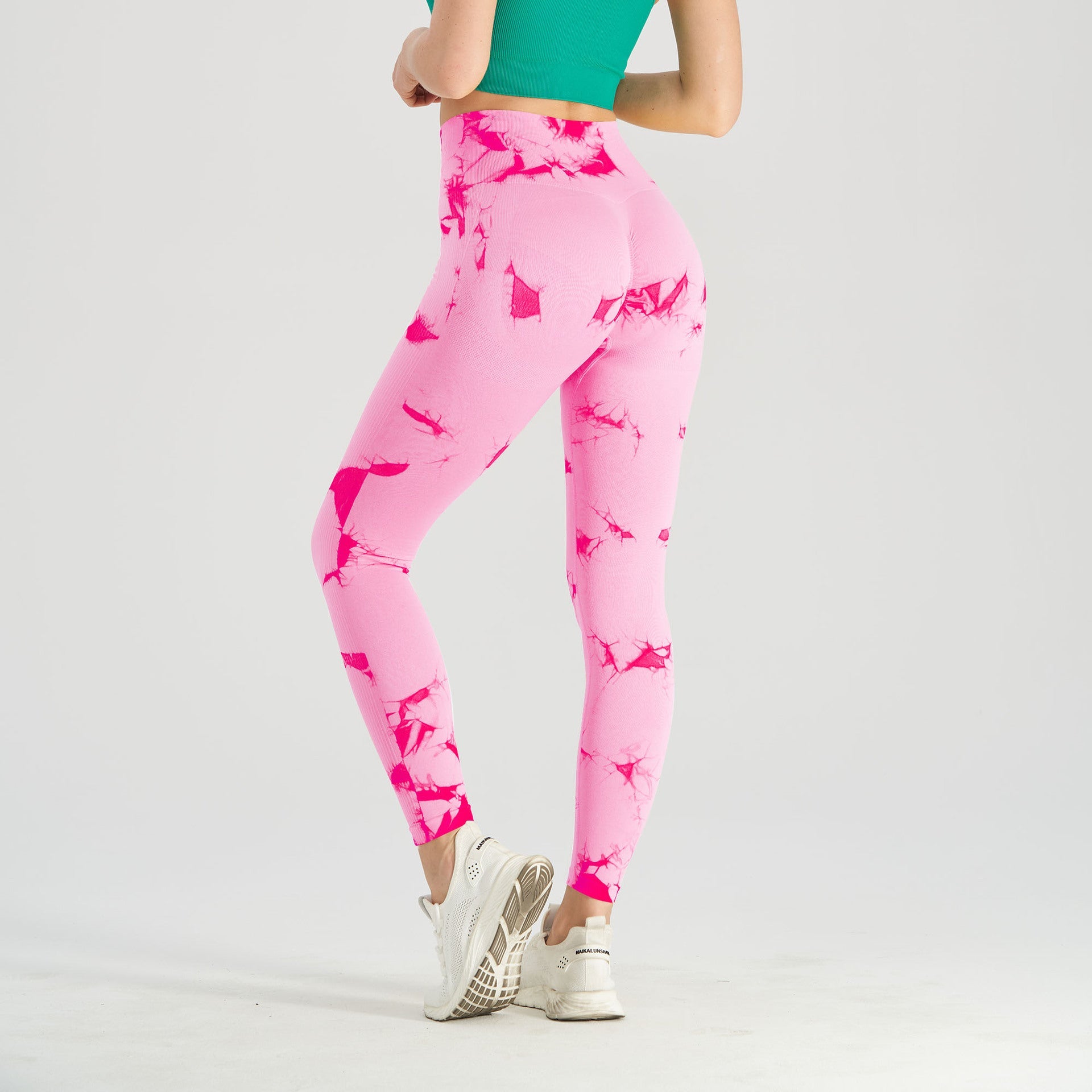 Women's Seamless Tie-Dye Yoga Pants – Knitted High-Waist Leggings