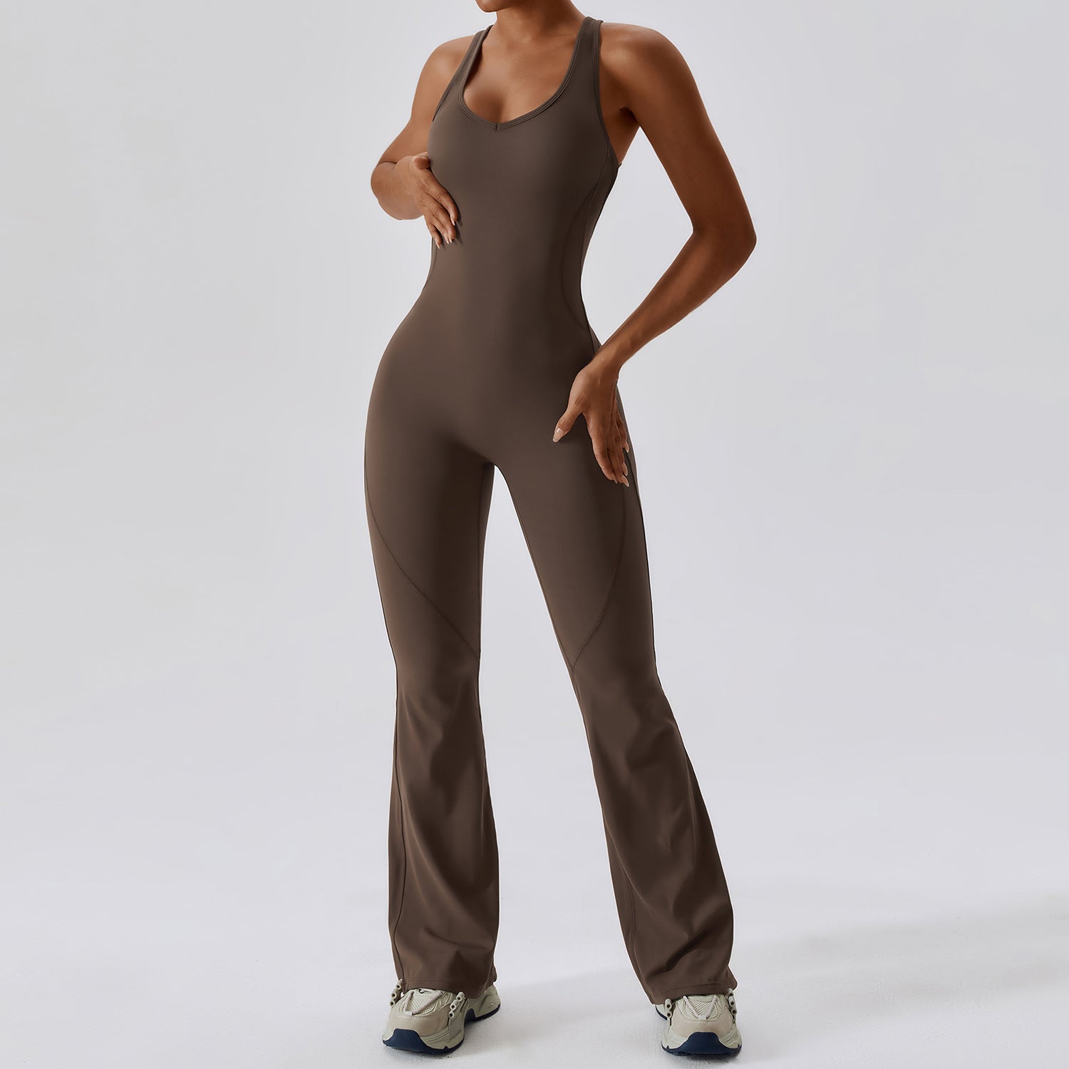Women's Sleeveless Slim-Fit Long Pants Jumpsuit – Casual Sport Style