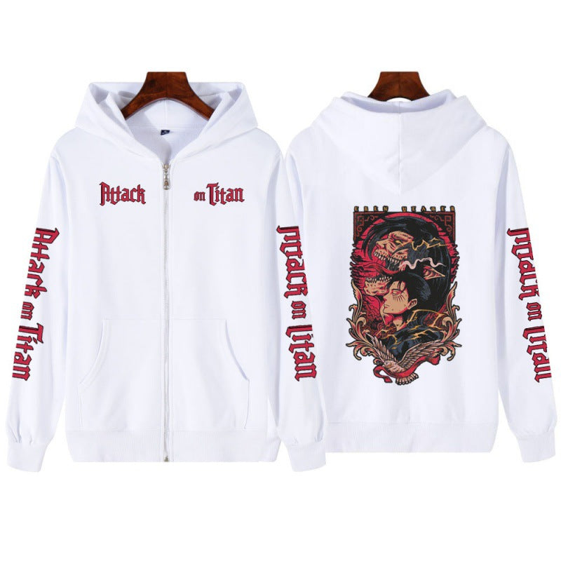 Printed Zipper Sweater Unisex Hoodie Coat