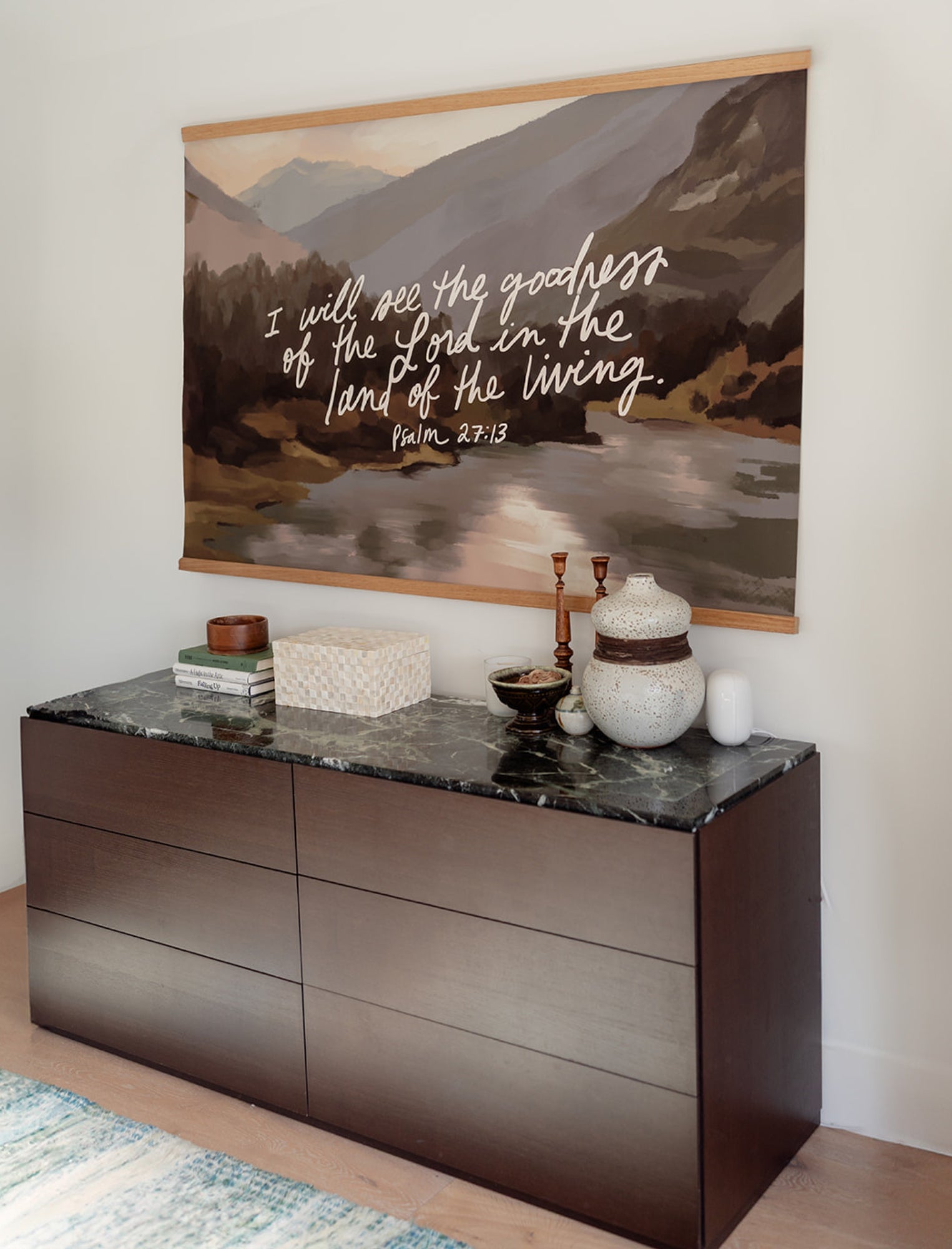 Large Canvas with Banner Wood: I will see the goodness of God